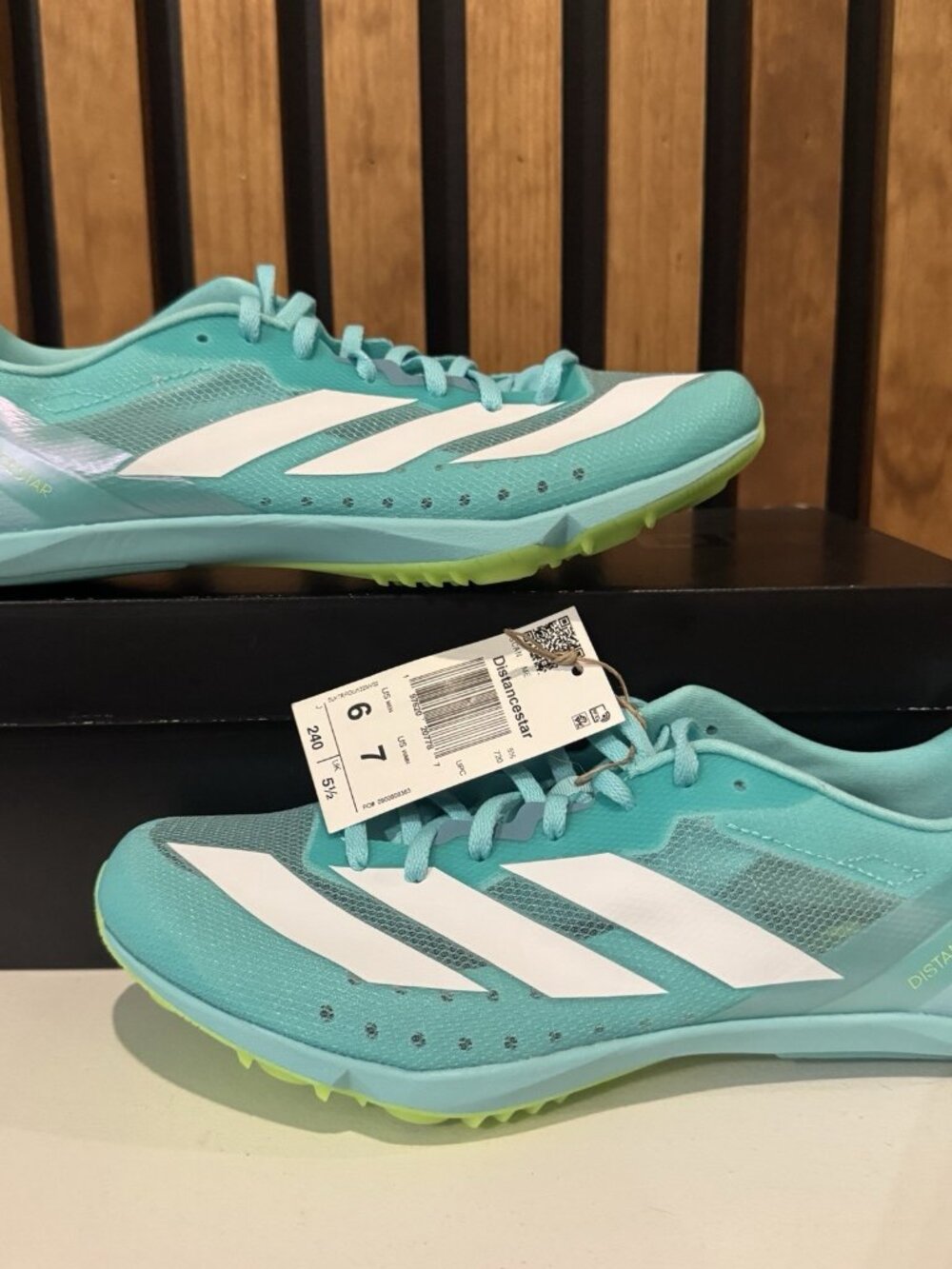 Adidas Adizero Distancestar Track Spikes JI2999 Blue White Women Sz 7 / Men Sz 6